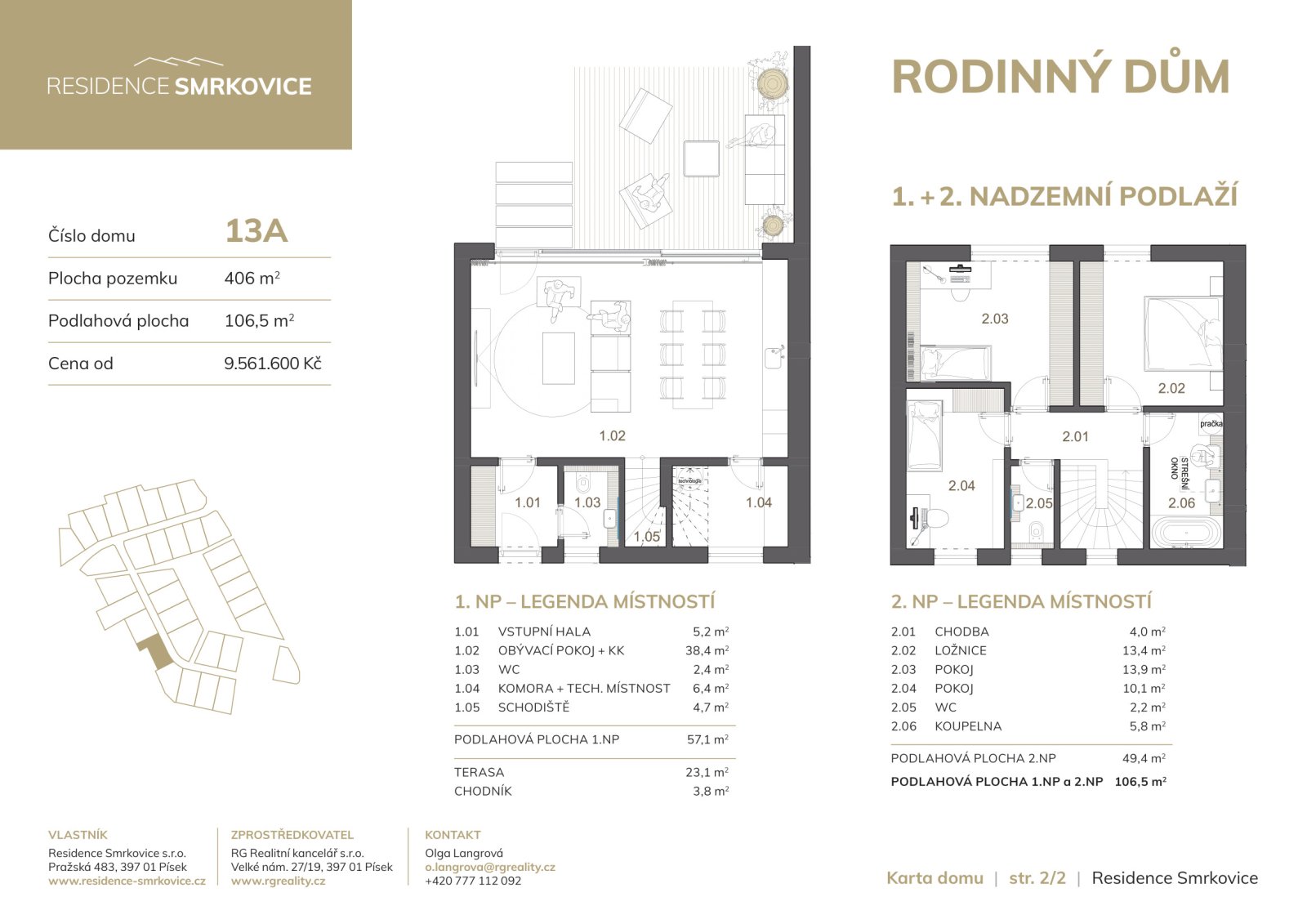 Prodej rodinného domu, 4+kk, 107 m², terasa, Smrkovice u Písku č.16